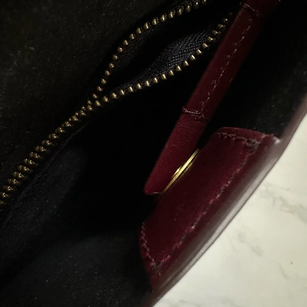 Isabel Marant Burgundy Crossbody Bag with Gold Accents - Picture 3 of 4